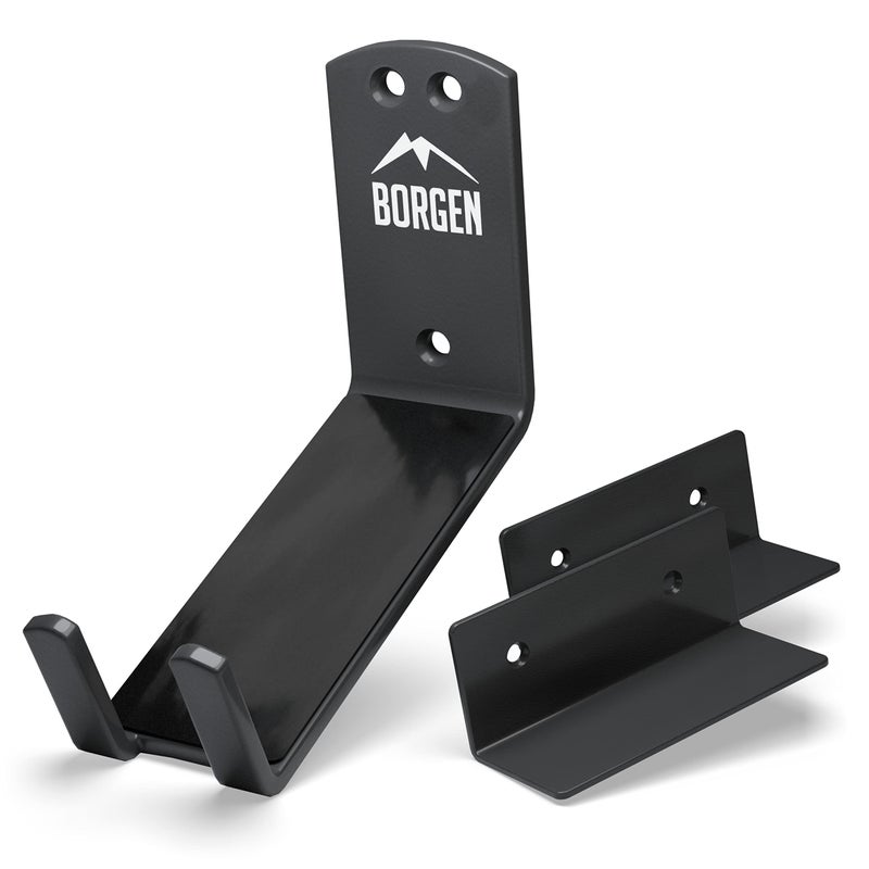 Borgen Bike Wall Mount Pedal Hook for E-Bikes  MTB & Road - Bicycle Wall Mount with Support Brackets and Wall Protection Pads  Suitable as Bike Rack Garage Bike Storage Shed and Bicycle Storage Indoor - Image 1
